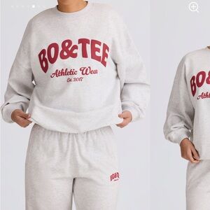 Brand new with tags Bo&tee matching sweatshirt and wide leg pants in grey